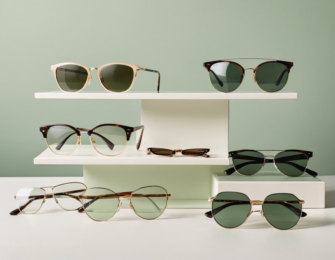Exhibidor de lentes y armazones en óptica profesional