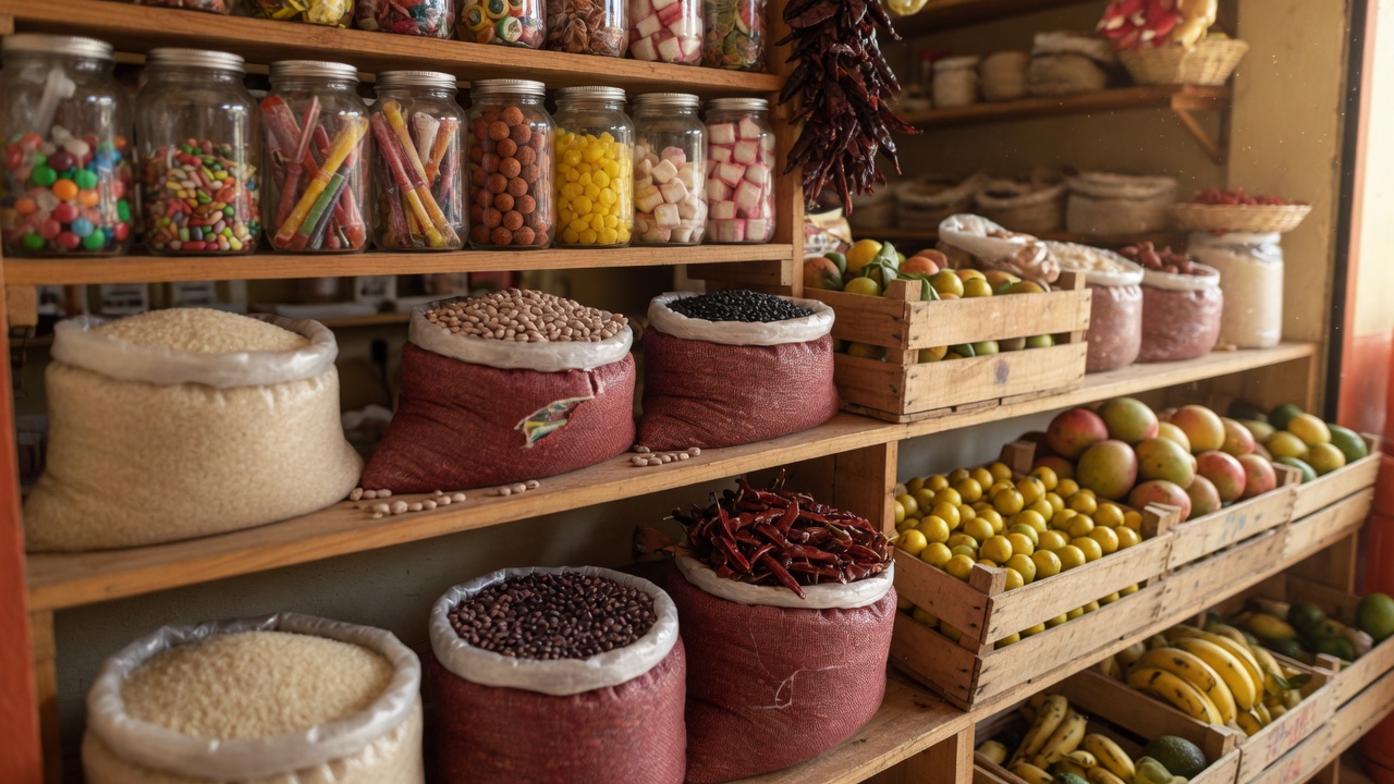 Variedad de productos en miscelánea mexicana en Ciudad de México