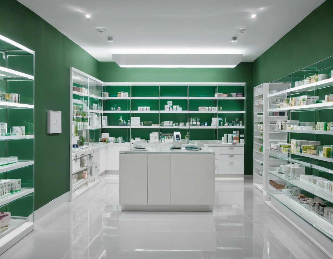 Mostrador de atención farmacéutica profesional