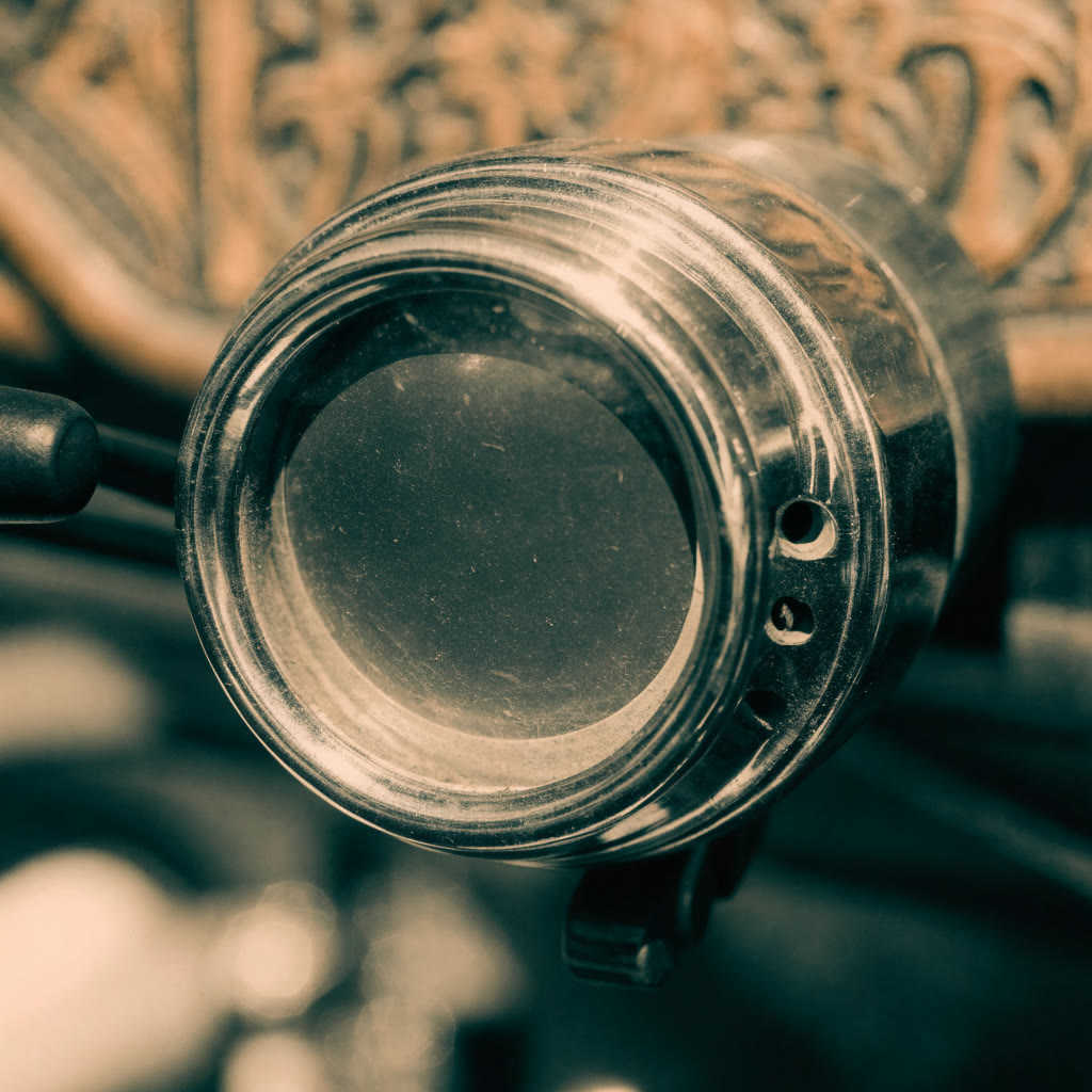 Instrumento redondo del tablero de un auto antiguo