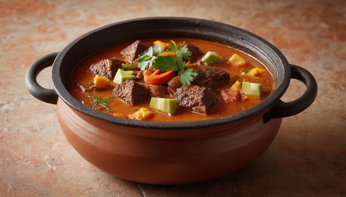 Guisado mexicano tradicional en cazuela de barro, Ciudad de México