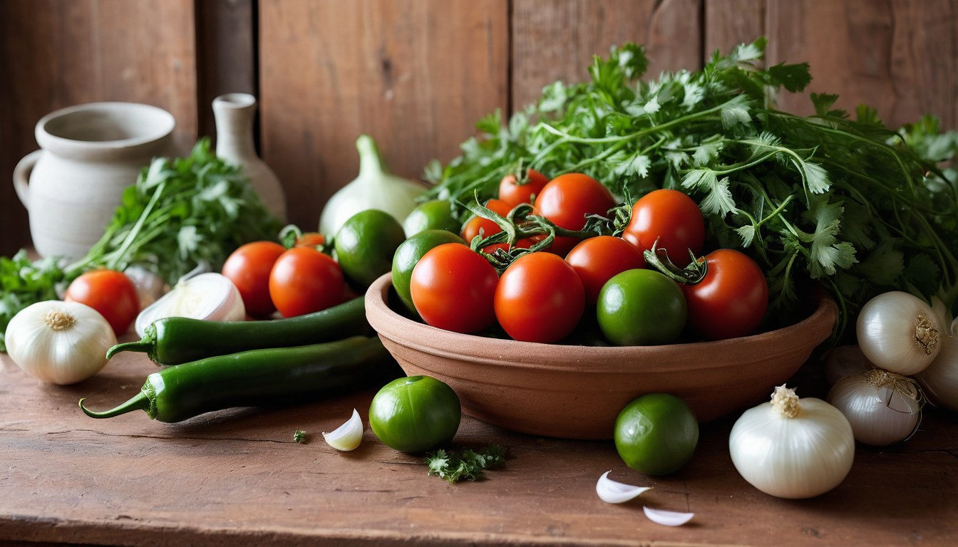 Ingredientes frescos del mercado para la comida corrida en Ciudad de México