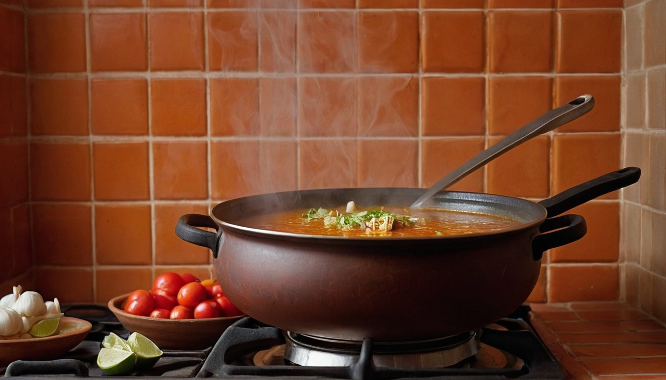 Olla de comida tradicional mexicana en Ciudad de México