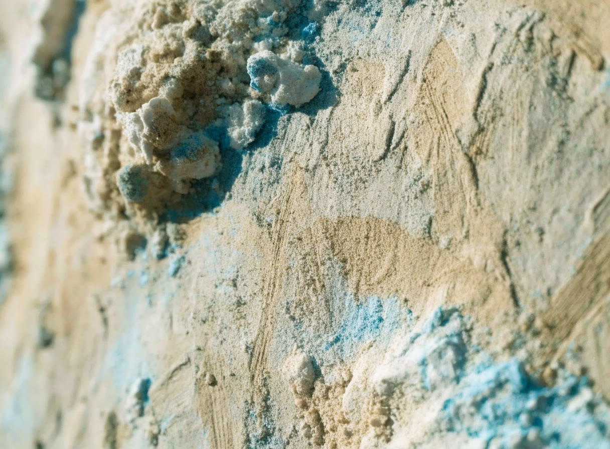 Textura de papel amate con pigmentos arena y azul
