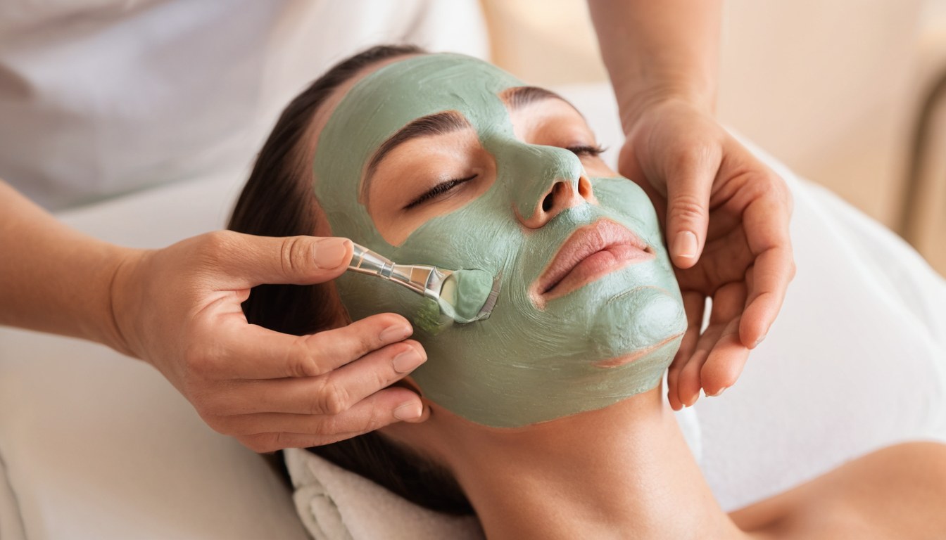 Tratamiento profesional de limpieza facial con rostro completo