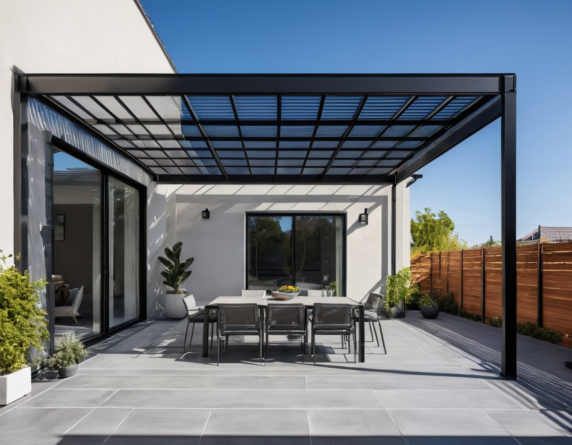 Pérgola metálica instalada en Ciudad de México