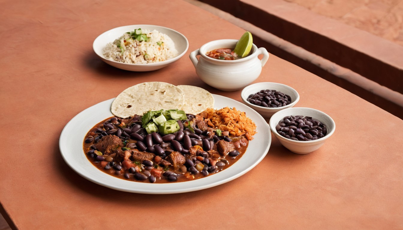 Comida corrida recién servida sobre una mesa
