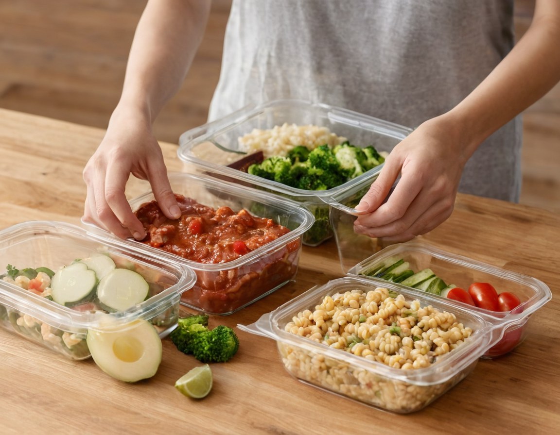 Manos completas preparando una orden de comida para llevar