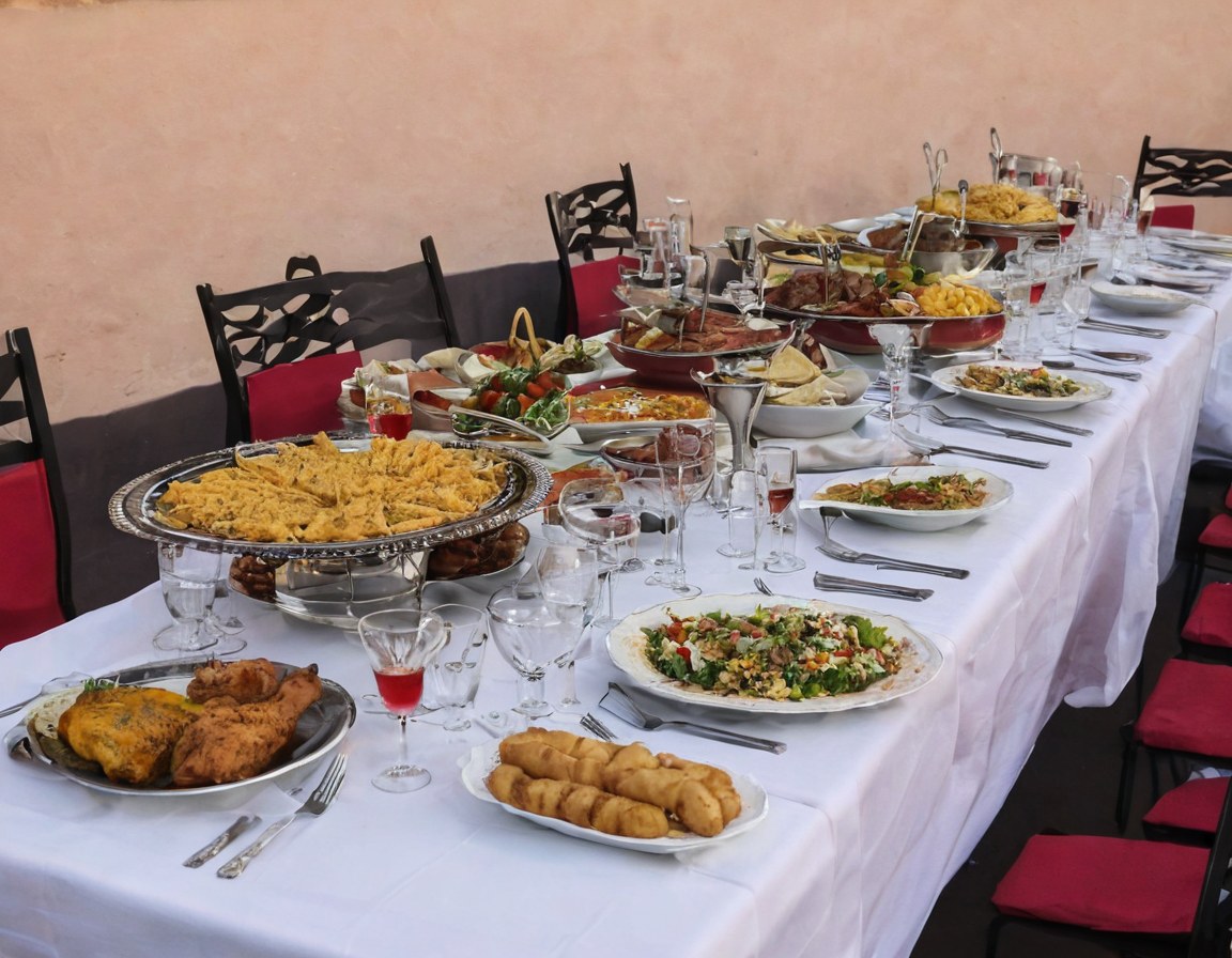 Mesa compartida con platos y vasos sencillos