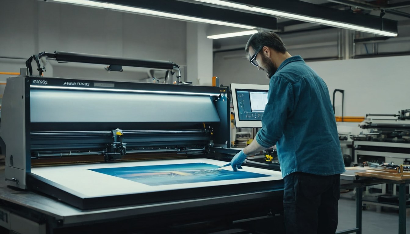 Registro de tinta sobre una pantalla de serigrafía
