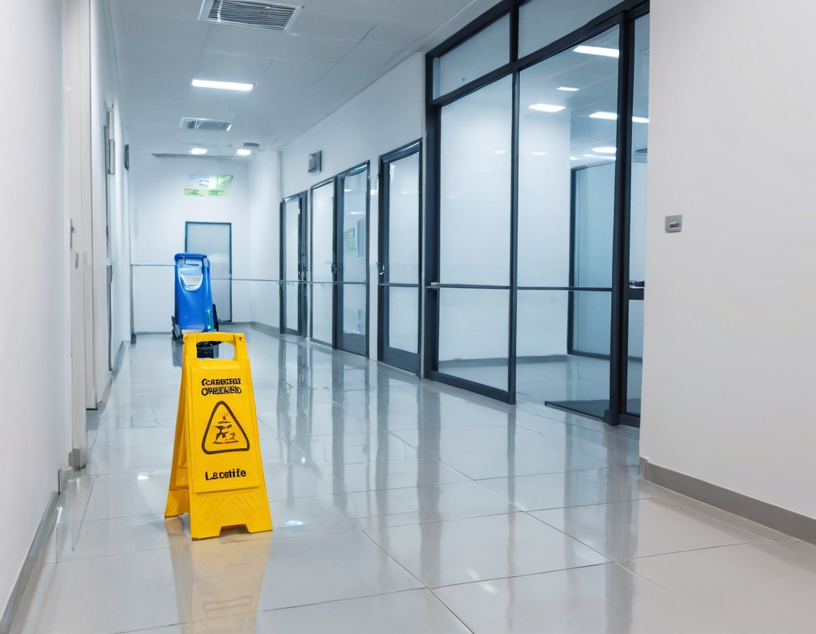 Área de trabajo de oficina preparada para una consulta de limpieza