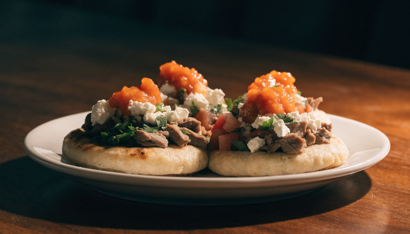 Sopes al comal preparado en una cenaduría
