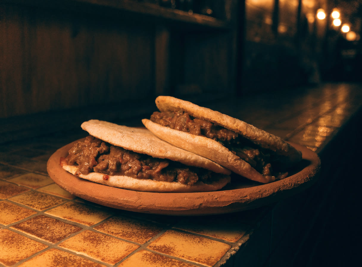 Gorditas rellenas preparado como antojito mexicano