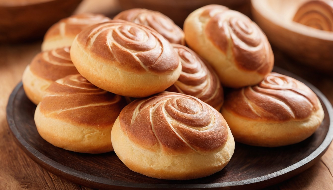 Charola de pan dulce mexicano recién horneado: conchas, cuernitos y orejas