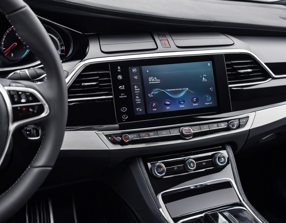 Detalle de interior de auto con componente de audio integrado discretamente