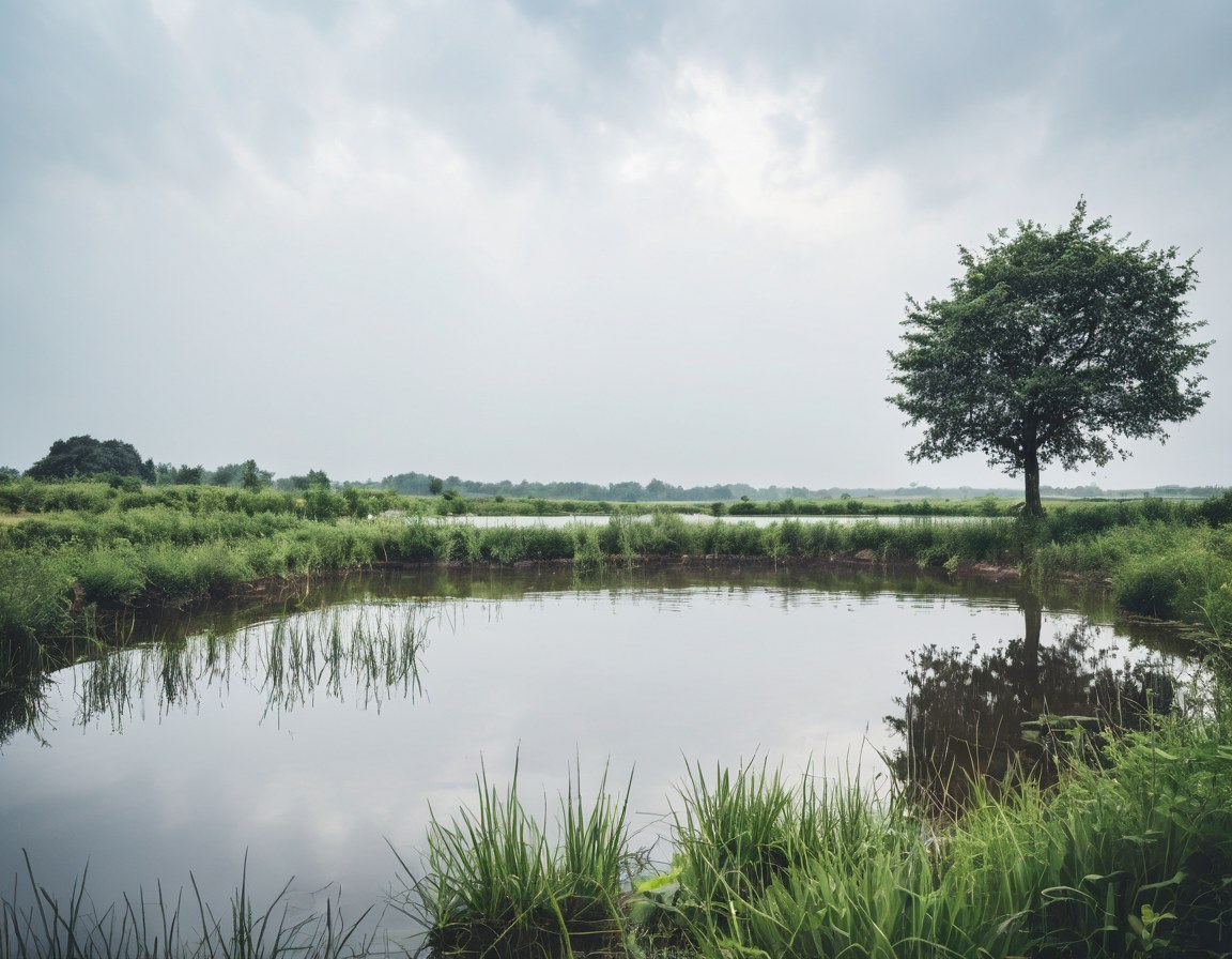 Depósito de agua de lluvia integrado a una propiedad con plantación