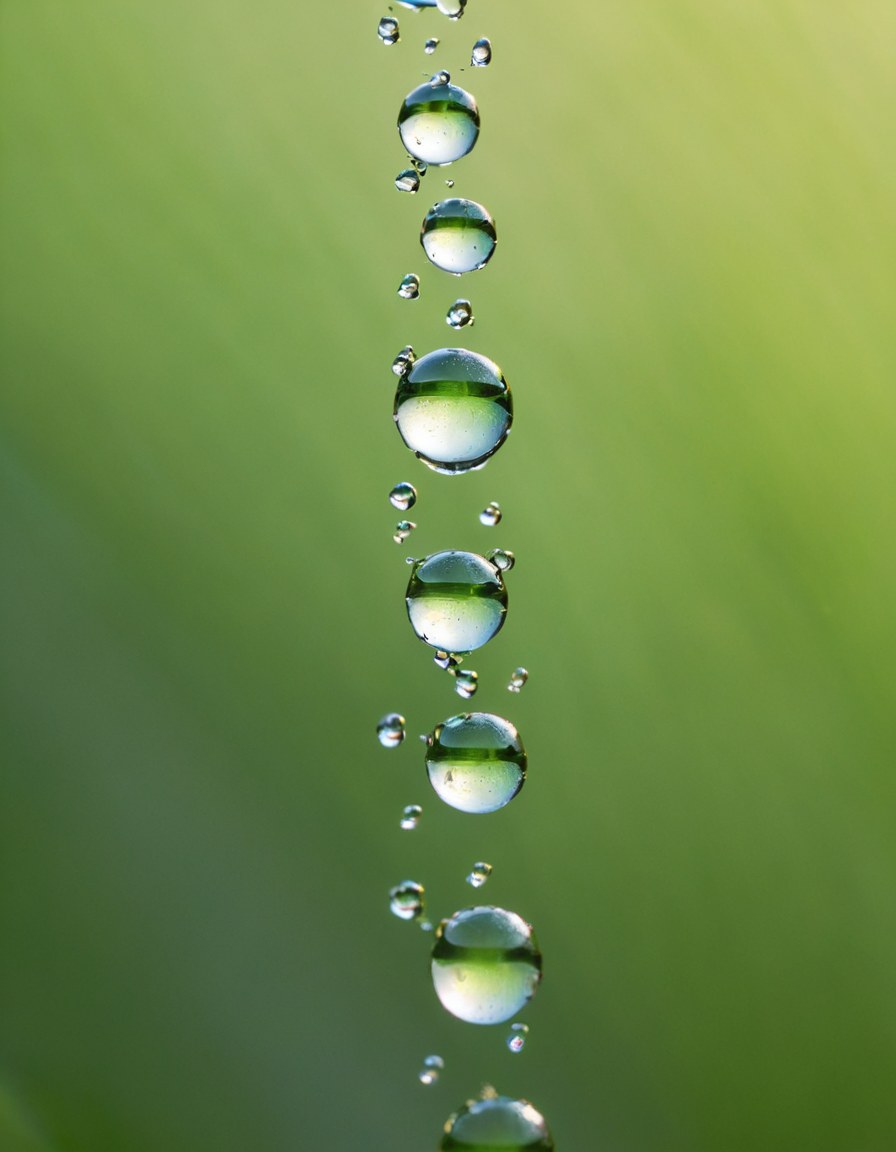 Gotas de agua atravesando un emisor de riego limpio