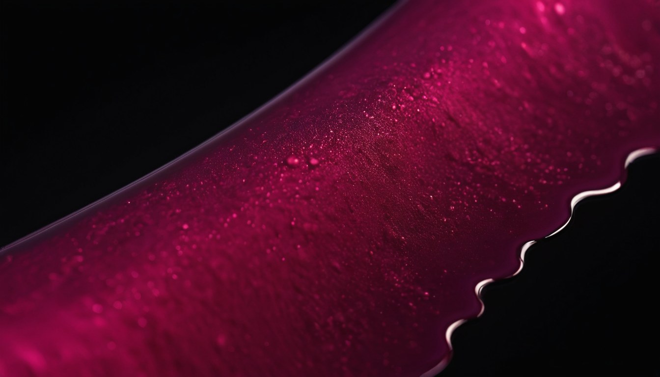 Pigmento cosmético en vino y nude derramado sobre una superficie oscura y brillante