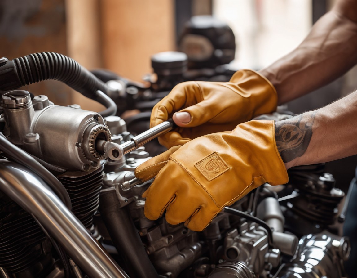 Mecánico ajustando motor de motocicleta con herramienta de precisión en Ciudad de México