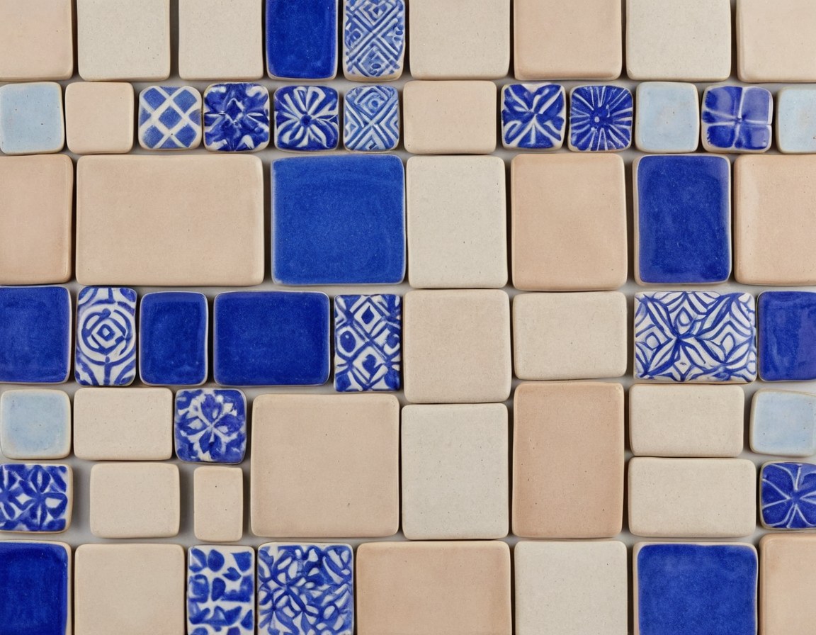 Estudio de patrones de azulejo dibujado sobre una superficie mineral