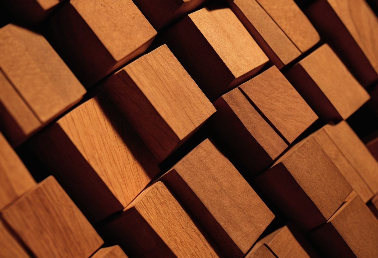 Detalle del muro difusor de madera del estudio