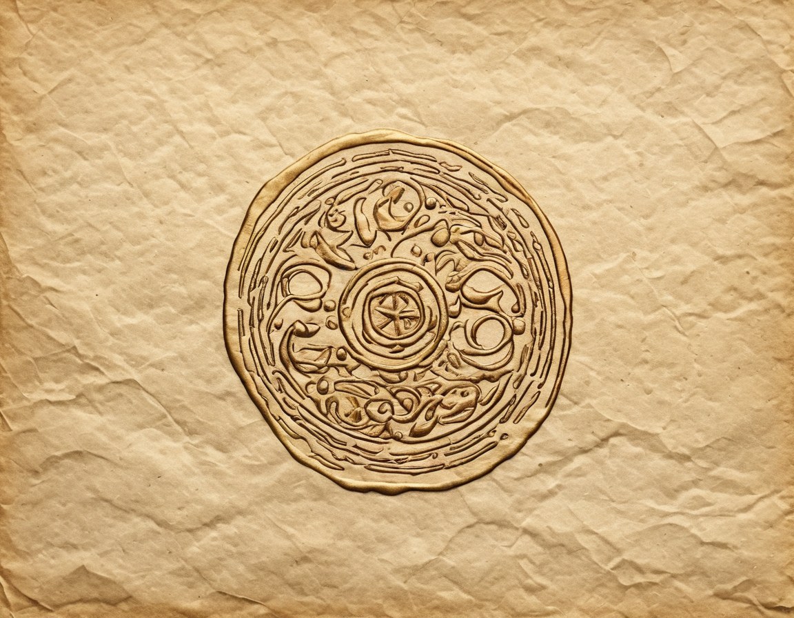 Acercamiento a la textura del papel con la huella de un sello grabado en seco