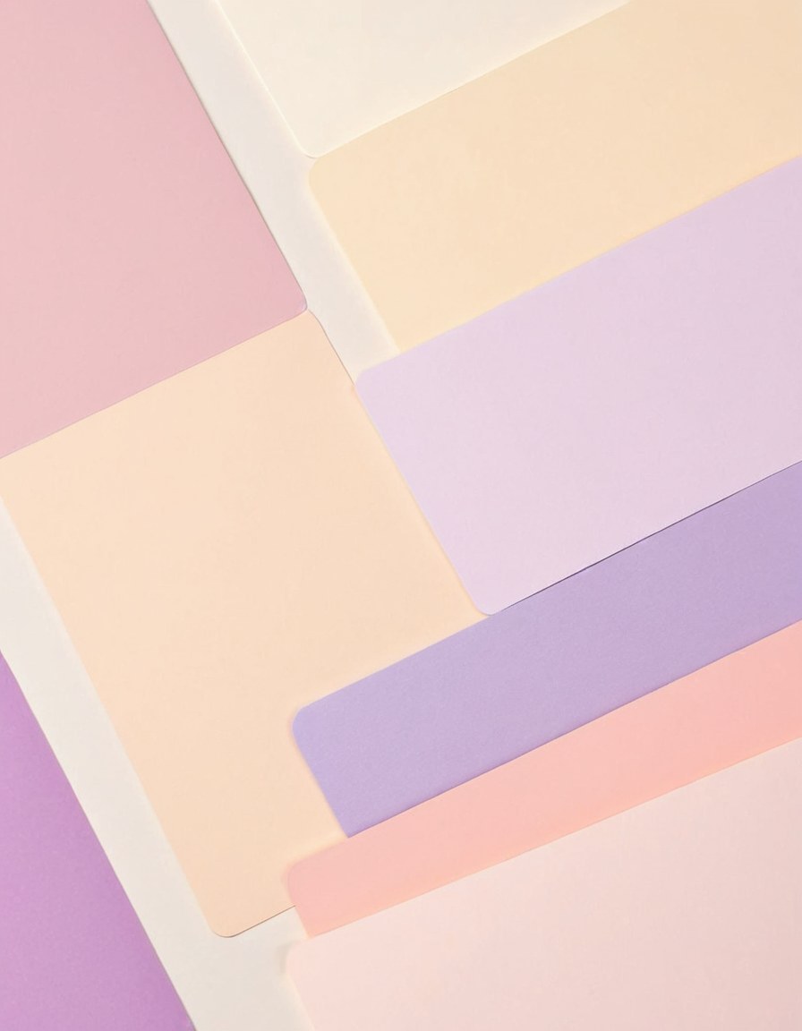 Mesa de diseño con capas de color, marcas de corte y muestras