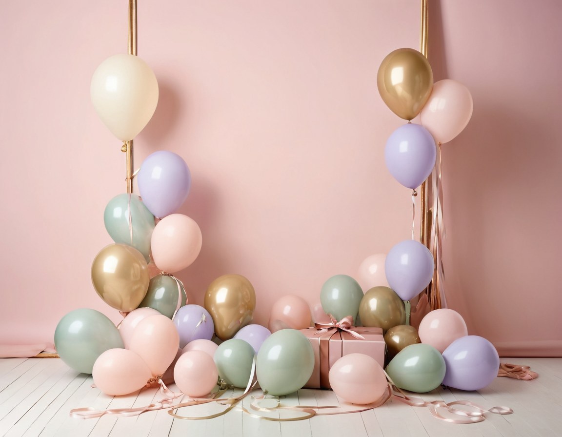 Ramo de globos con helio anclado a un peso decorativo